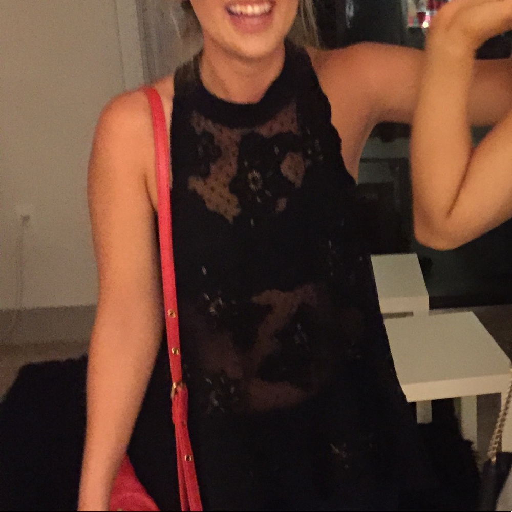 Beaded Sheer Free People tank